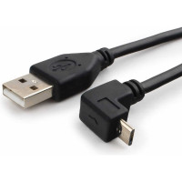 Кабель Cablexpert Pro USB 2.0 AM/micro-BM 5P, 1,8м, угловой, экран, черный CCP-mUSB2-AMBM90-6
