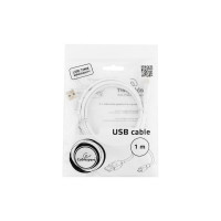 Кабель Cablexpert Pro USB 2.0 AM/micro BM 5P, 1м, экран, белый, пакет CCP-mUSB2-AMBM-W-1M