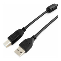 Кабель USB 2.0 Pro Cablexpert, AM/BM, 3м, экранировка, ферритовые кольца, пакет, черный CCF-USB2-AMBM-10