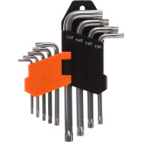 Набор имбусовых ключей HARDEN TORX, CRV, 9шт: T10,T15,T20,T25,T27,T30,T40,T45,T50 540601