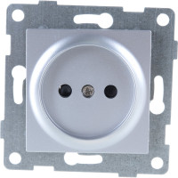 Механизм розетки GUSI ELECTRIC Ugra 1-ой с/з с з/ш, СУ, 16А, 250В, серебро С11Р4-004