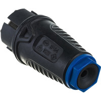 Кабельная вилка PCE 16A 220V 2P+E IP54 корпус черный, маркер синий 0511-sb