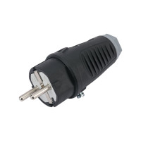 Кабельная вилка PCE 16A 220V 2P+E IP54 корпус черный, маркер серый 0511-sdg