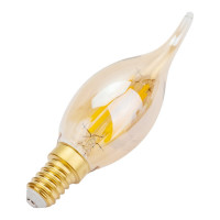Светодиодная лампа General Lighting Systems Филамент прозрачный золотой E14 7Вт 470Лм Нейтральный белый Свеча на ветру GLDEN-CWS-7-230-E14-4500 649930