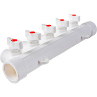 Коллектор с шаровыми кранами LAMMIN PPR ВР 32х1/2х5 Lm31082515032