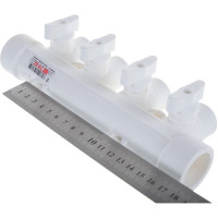 Коллектор с шаровыми кранами LAMMIN PPR ВР 32х1/2х4 Lm31082415032