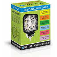 Светодиодная фара Вымпел WL-132F ближний свет, квадратная металлический корпус 9 LED по кругу, 27W 5207