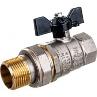 Шаровой кран LD Pride 47.20.В-ГШ.Б, латунный, внутренняя резьба/"американка", ручка-бабочка, 3/4" LD 47.306.20