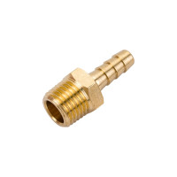 Штуцер пневматический наружная резьба 1/4- елочка 6 мм, 2 шт. + хомуты ROCKFORCE RF-MH04/04(1876)