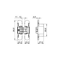 Петля скрытой установки Armadillo U3D4000 SC (9540UN3D), цвет матовый хром 38665