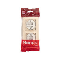 Горизонтальная рамка EKF Минск 2-местная бежевый ERM-G-302-20
