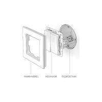 Двухклавишный выключатель WERKEL W1120004 графит рифленый a050756