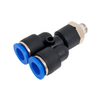 Фитинг Y-образный с наружной резьбой (10 мм; 1/8") для пластиковых трубок ROCKFORCE RF-SPX10-01(2364)