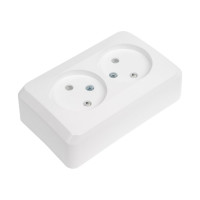 Розетка 2-м ОП Systeme Electric (Schneider Electric) Этюд, 16 А, без заземления, белый, арт. PA16-006B