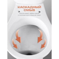 Унитаз-компакт Santeri Виктория белый нижний подвод косой выпуск 1/реж 1.P301.6.S00.00B.F 023-1638 1P3016S0000BF