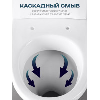 Унитаз-компакт Santeri Вест белый нижний подвод косой выпуск 1/реж 1.P201.8.S00.00B.F 023-1633 1P2018S0000BF