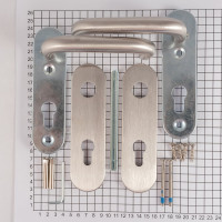 Гарнитур DOORLOCK DL 038KP/F-S9 PZ72 U-form Rt нерж. сталь, на короткой накладке, шпиндель 9мм 73314