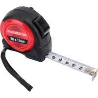 Рулетка GROSSMEISTER резинопластиковый корпус, белое полотно, 3м*16мм 009105001
