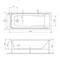 Фронтальная панель для ванны AM.PM Gem, А0 160х70 см W90A-160-070W-P