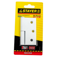 Дверная разъемная петля STAYER Master цвет белый левая 75 мм 37613-75-2L