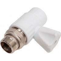 Шаровый кран VALFEX белый, 25х3/4 дюйма НР, прямой для радиатора 10149025 007-7676