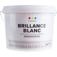 Краска VINCENT BRILLANCE BLANC I 2 для потолков и лепнины, ослепительно белая, глубокоматовая 9л 098-001