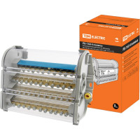 Распределительный блок TDM ELECTRIC на DIN-рейку РБ-160 4П 160А 4 шины 2x9 2x8 7x7 1x12 SQ0823-0007