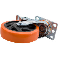 Колесо большегрузное полиуретановое поворотное с тормозом PVC Medium 125 мм MFK-TORG 4024125 PVC