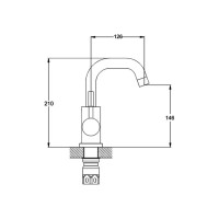 Смеситель для раковины умывальника G-lauf с поворот изливом, хром ZAP1-A090