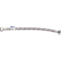 Подводка для воды СТМ сталь, 1/2", гайка-гайка, 30 cм CWFHF030