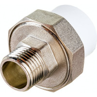 Комбинированная муфта СТМ ПЛАСТ PP-R разъемная, с наружной резьбой, DN 25х1" CPRM2501