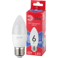 Светодиодная лампа ЭРА LED B35 6W 865 E27 R диод, свеча, 6Вт, холодный, E27 Б0045340