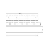 Металлический кабельный организатор Hyperline, CM-2U-ML-COV, с крышкой, 19", 2U 16490
