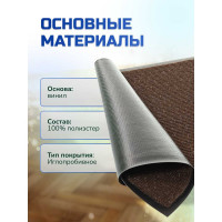 Влаговпитывающий коврик In'Loran 60x90 см., КОМФОРТ, коричневый 20-692