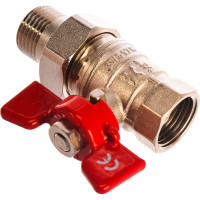 Шаровой кран IVANCI Stable с разъемным соединителем, бабочка, внутренняя/наружная резьба 1/2" IVC.101227.N.03