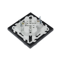 Розетка Simon 2х2К без защитных шторок, графит 2450457-038