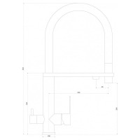 Смеситель для кухни Swedbe Selene Plus с вытяжным черным шлангом, 8440