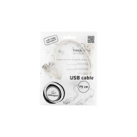 Кабель-удлинитель Cablexpert USB2.0 AM/AF, Pro, 0,75м, экран прозрачный CCF-USB2-AMAF-TR-0.75M