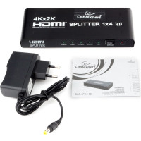 Разветвитель Cablexpert HDMI HD19F/4x19F, 1 компьютер=4 монитора, Full-HD, 3D, 1.4v DSP-4PH4-02