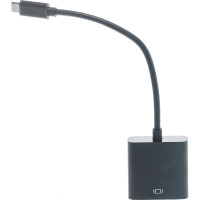 Переходник-конвертер Cablexpert USB Type-C(М)/HDMI(F), кабель 0.15м, черный, пакет A-CM-HDMIF-01