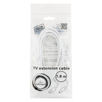 Телевизионный кабель Cablexpert Coaxial M/F 1.8 м белый CCV-515-W