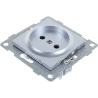 Механизм розетки GUSI ELECTRIC Ugra 1-ой с/з с з/ш, СУ, 16А, 250В, серебро С11Р4-004