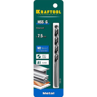 Сверло по металлу HSS-G сталь М2 (7.5х117 мм) Kraftool 29651-7.5