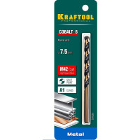 Сверло по металлу COBALT HSS-Co 8% сталь М42 (7.5х117 мм) Kraftool 29656-7.5