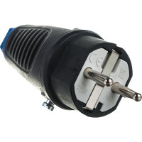 Кабельная вилка PCE 16A 220V 2P+E IP54 корпус черный, маркер синий 0511-sb