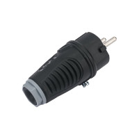 Кабельная вилка PCE 16A 220V 2P+E IP54 корпус черный, маркер серый 0511-sdg