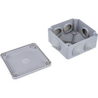 Распаечная коробка IEK открытой проводки, открытой проводки, 100x100x50, IP44, KM41233, 6 кабель вводов, ИЭК UKO11-100-100-050-K41-44