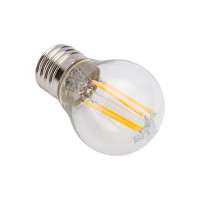Светодиодная лампа General Lighting Systems Филамент прозрачный E27 10Вт 230В 770Лм 2700К Теплый белый свет Шар GLDEN-G45S-10-230-E27-2700 649909