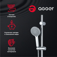 Бриз душевая лейка Agger хром A01