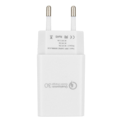 Cablexpert Адаптер питания QC 3.0 100/220V - 1 USB порт 5/9/12V белый MP3A-PC-16